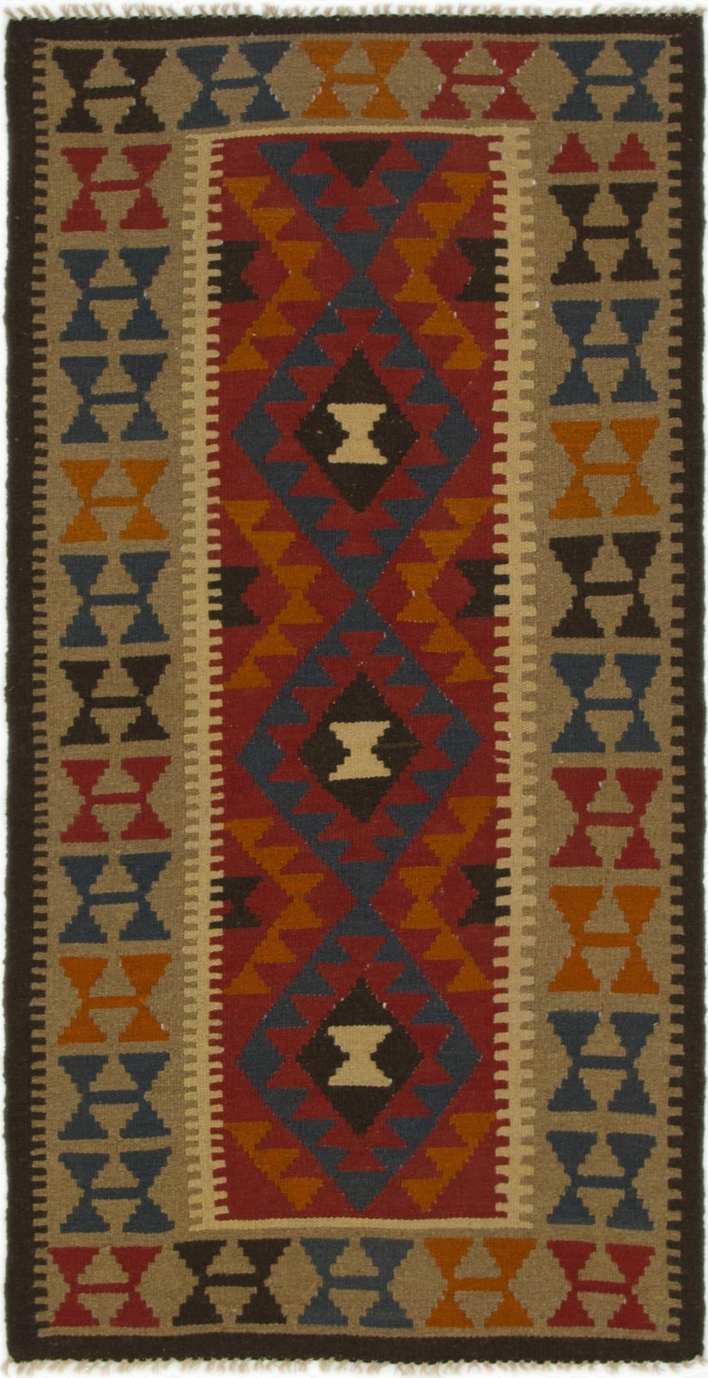  3' 4 x 6' 5  Hand Woven Kilim Maymana Wool Rug
