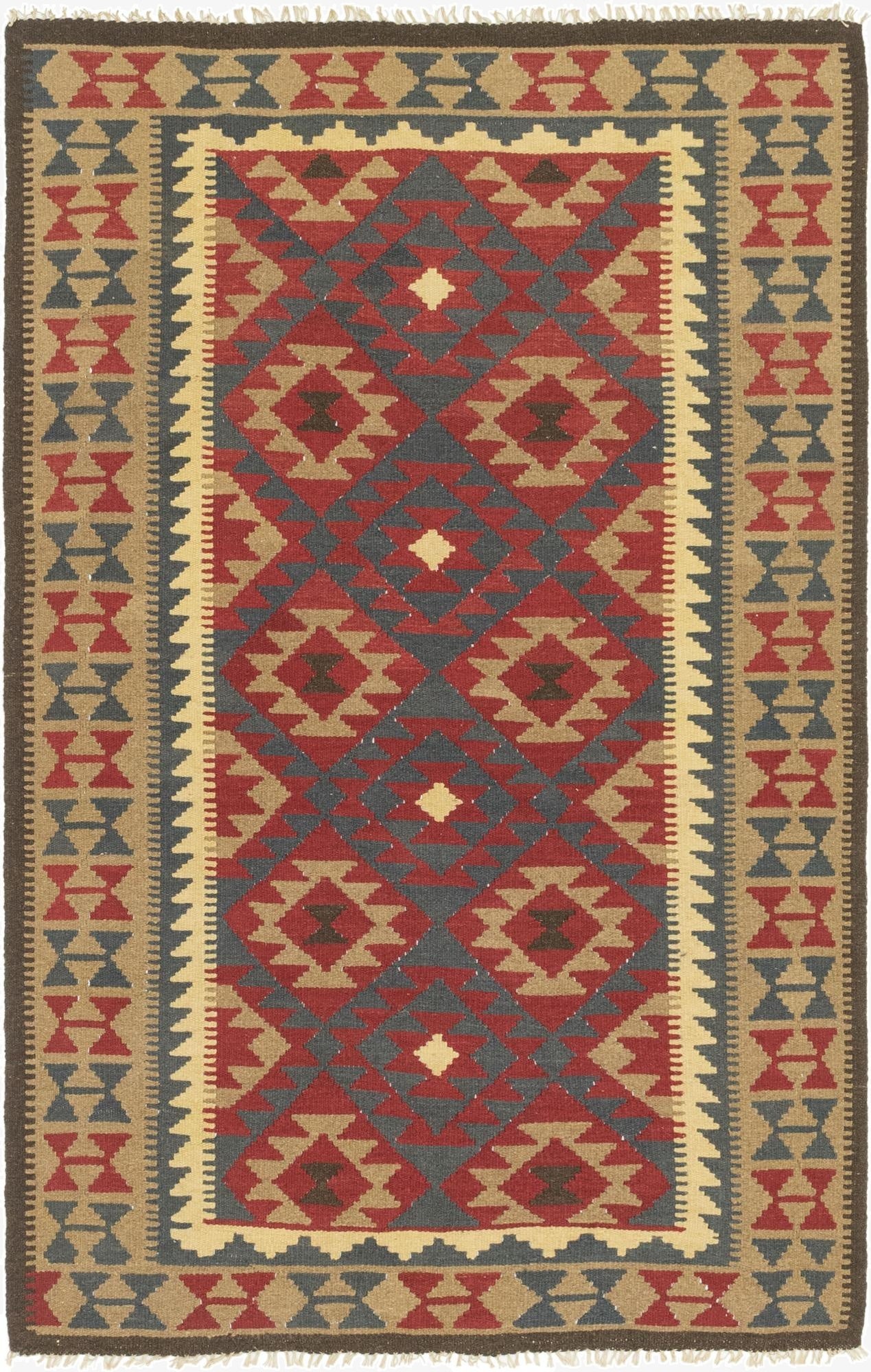  5' x 8' 2  Hand Woven Kilim Maymana Wool Rug