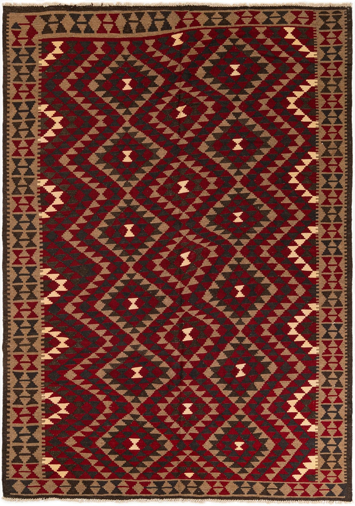  7' x 10'  Hand Woven Kilim Maymana Wool Rug