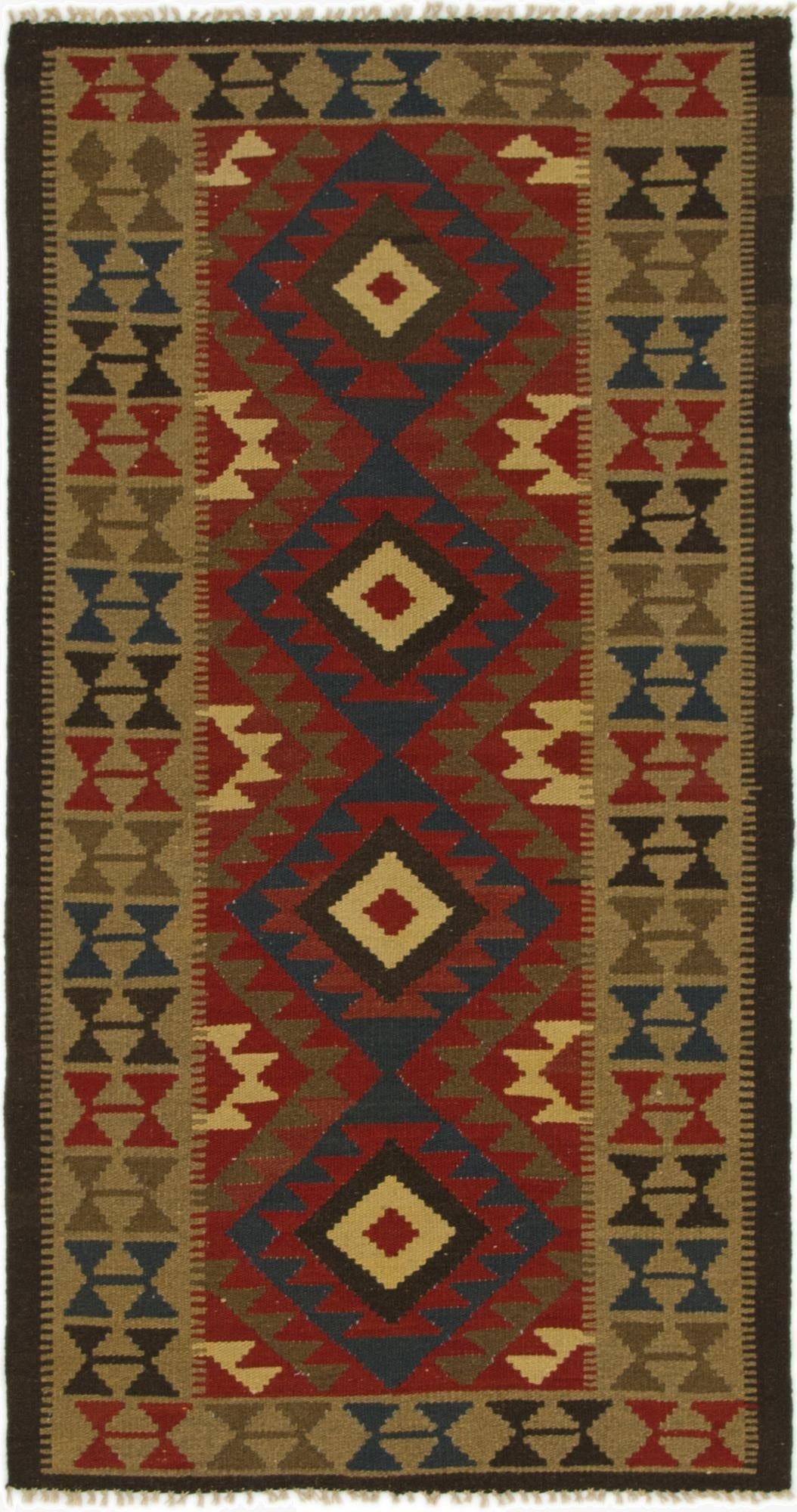  3' 6 x 6' 4  Hand Woven Kilim Maymana Wool Rug