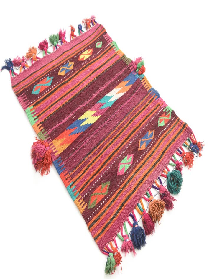 Detail image of  2' 9 x 3' 5  Hand Woven Kilim Modern Wool Rug