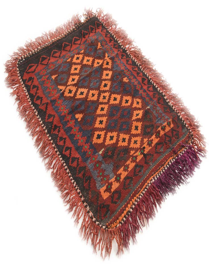 Detail image of  3' 1 x 4' 1  Hand Woven Kilim Modern Wool Rug