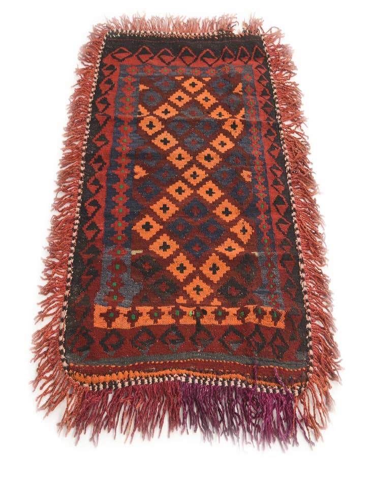 Detail image of  3' 1 x 4' 1  Hand Woven Kilim Modern Wool Rug