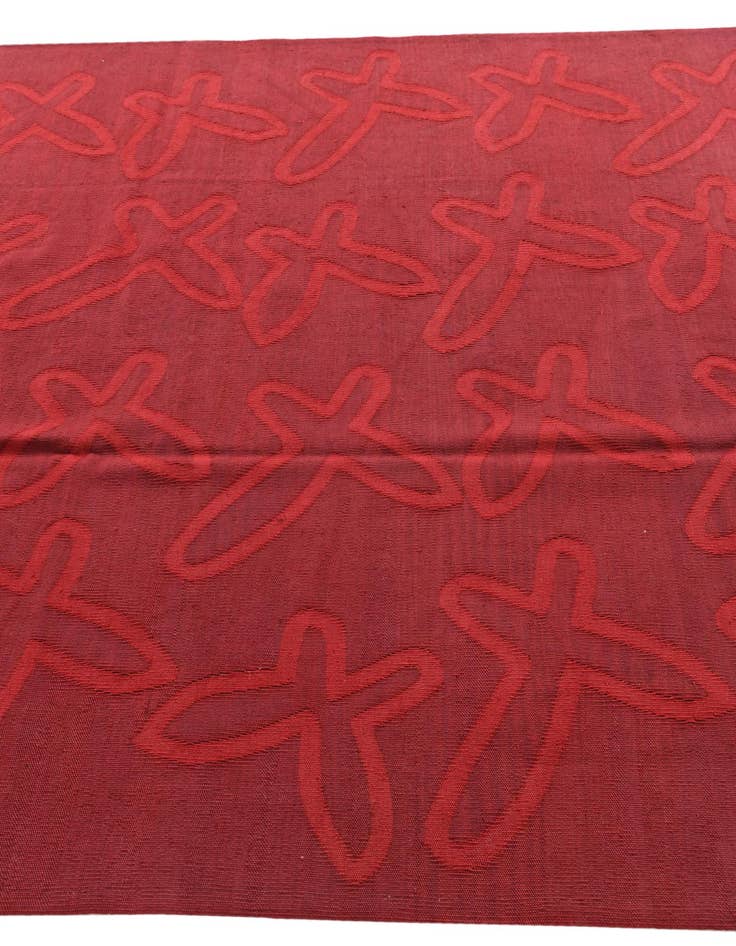 Detail image of  5' 10 x 7' 9  Hand Woven Kilim Modern Wool Rug