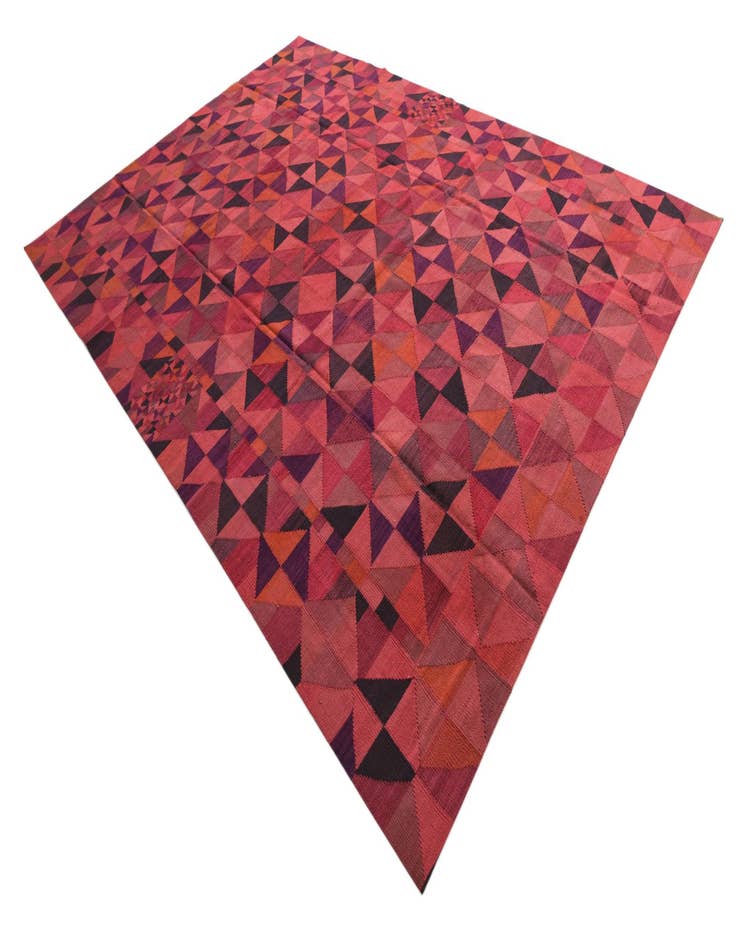 Detail image of  8' 2 x 11' 6  Hand Woven Kilim Modern Wool Rug