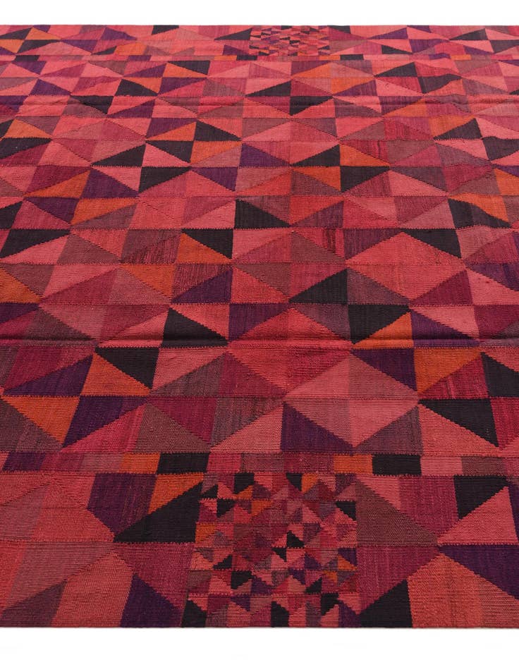 Detail image of  8' 2 x 11' 6  Hand Woven Kilim Modern Wool Rug