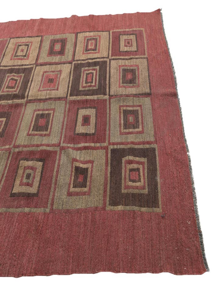 Detail image of  6' 7 x 8' 6  Hand Woven Kilim Modern Wool Rug