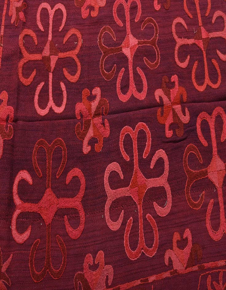 Detail image of  4' 1 x 5' 8  Hand Woven Kilim Suzani Wool Rug