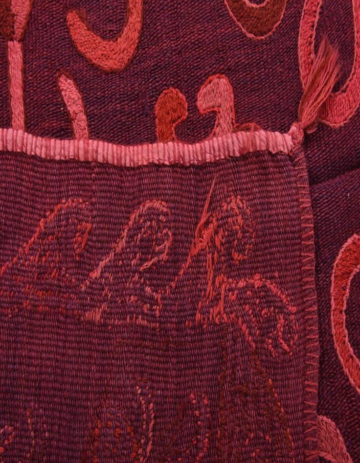 Detail image of  4' 1 x 5' 8  Hand Woven Kilim Suzani Wool Rug