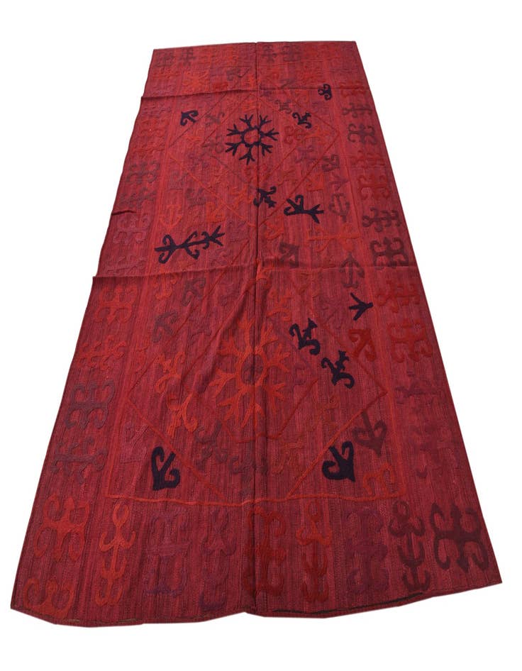 Detail image of  6' 2 x 9' 2  Hand Woven Kilim Suzani Wool Rug