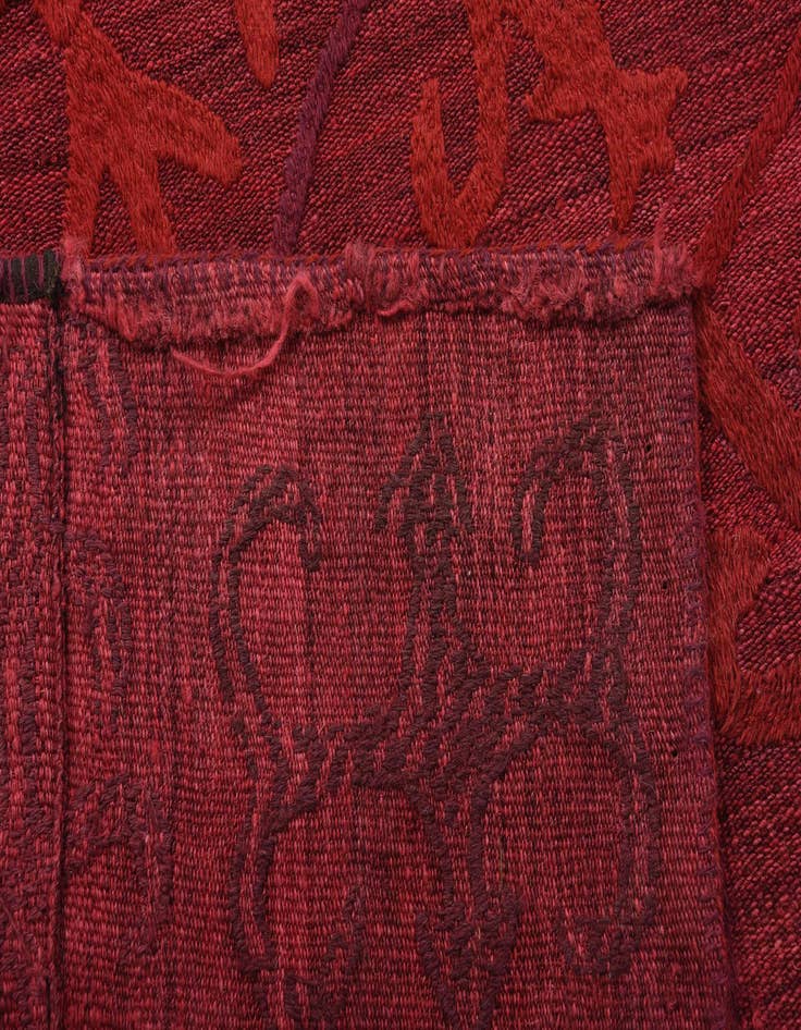 Detail image of  6' 2 x 9' 2  Hand Woven Kilim Suzani Wool Rug