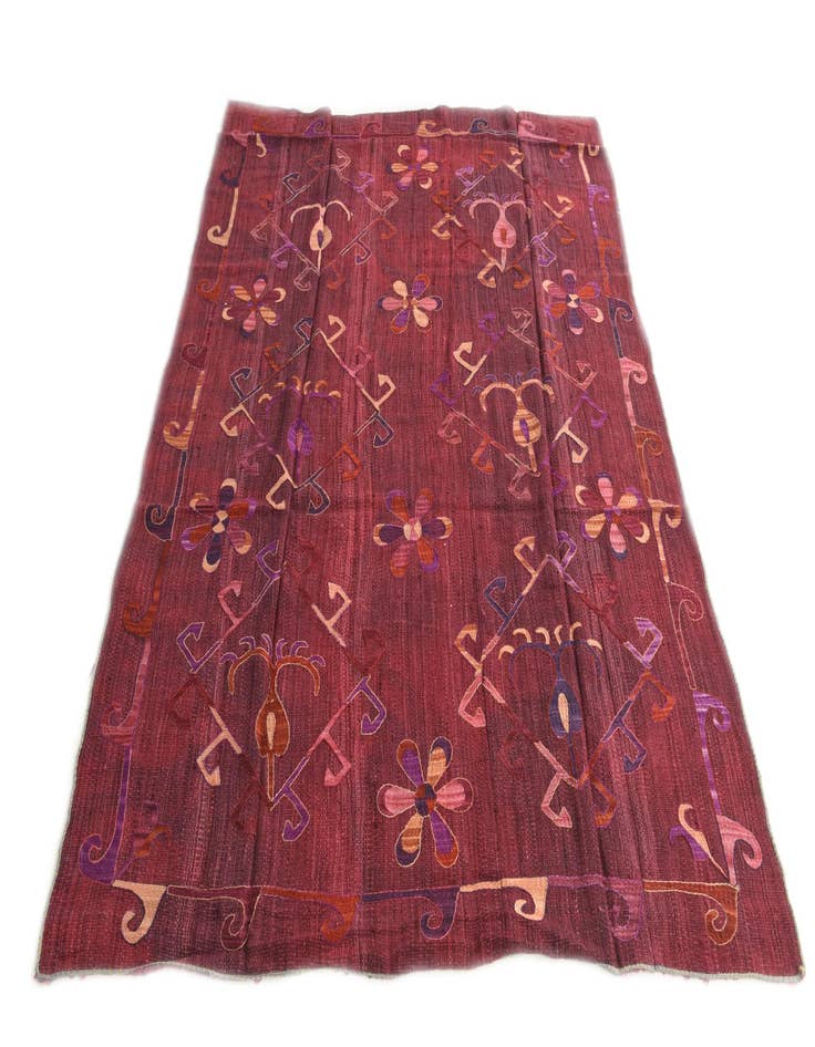 Detail image of  5' 8 x 7' 2  Hand Woven Kilim Suzani Wool Rug