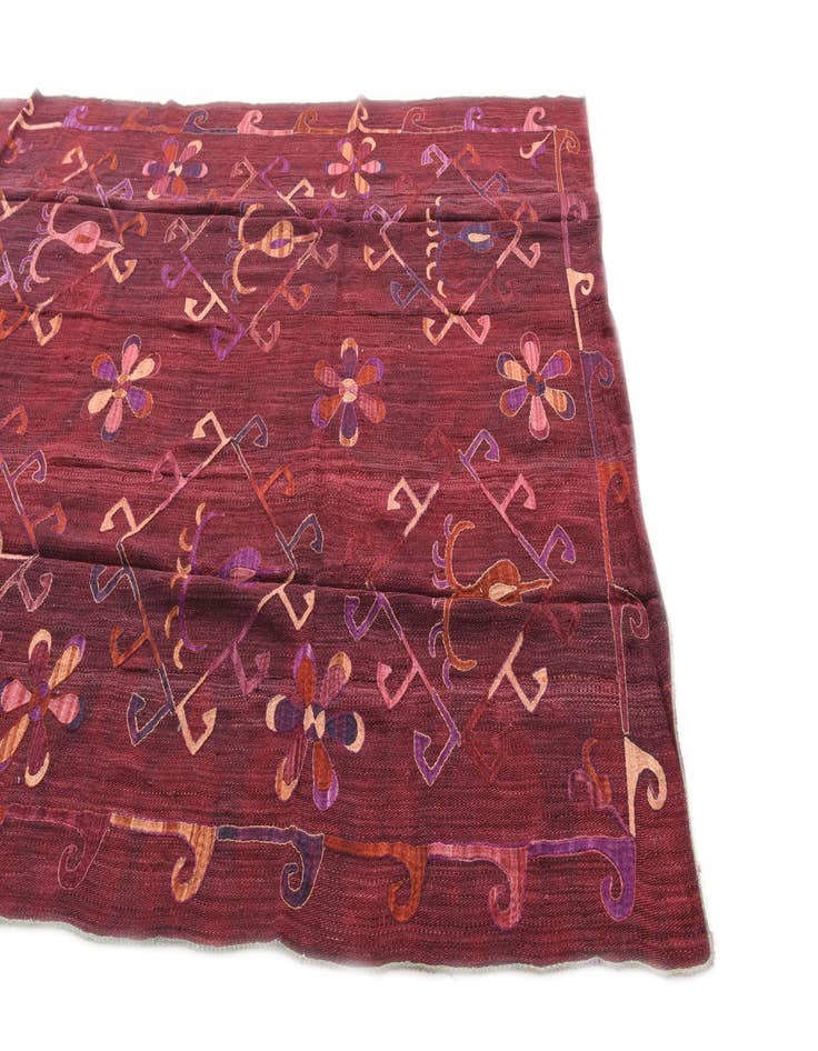 Detail image of  5' 8 x 7' 2  Hand Woven Kilim Suzani Wool Rug