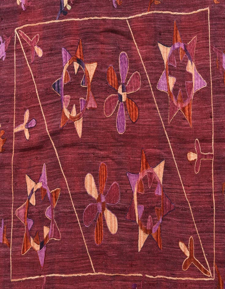 Detail image of  5' 10 x 7'  Hand Woven Kilim Suzani Wool Rug