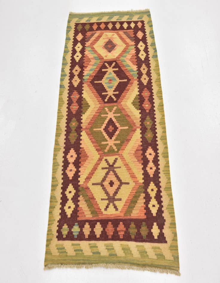 Detail image of  2' 7 x 4' 3  Hand Woven Kilim Waziri Wool Rug