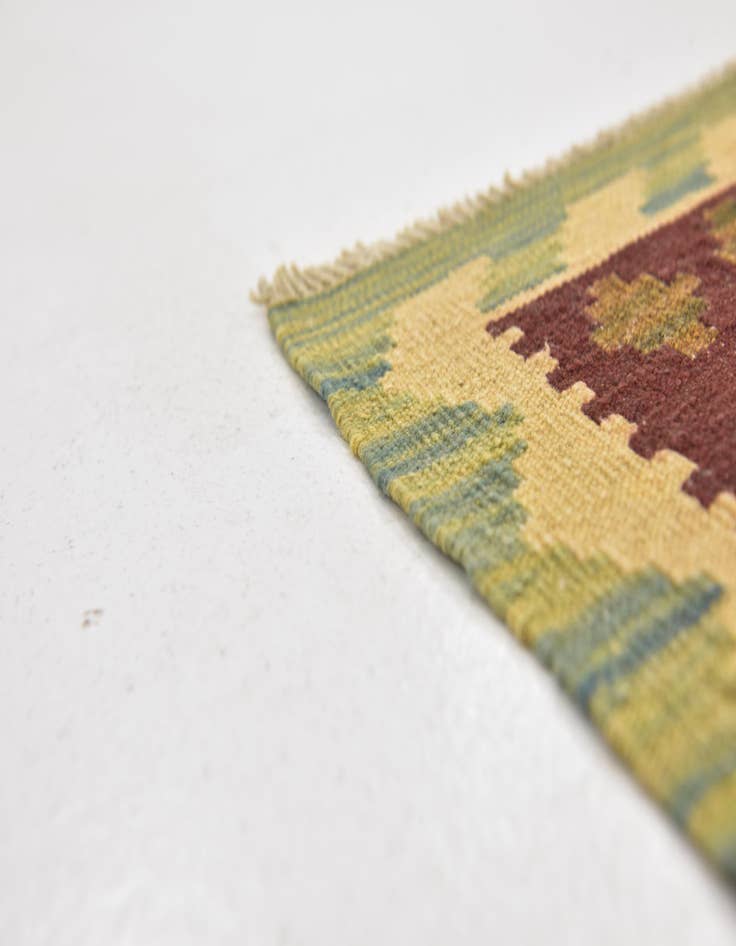 Detail image of  2' 7 x 4' 3  Hand Woven Kilim Waziri Wool Rug