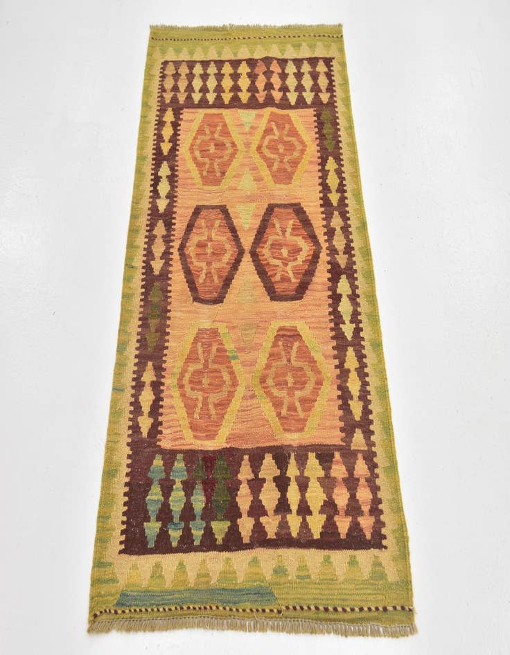 Detail image of 2' 6 x 4' 3 Hand Woven Kilim Waziri Wool Rug