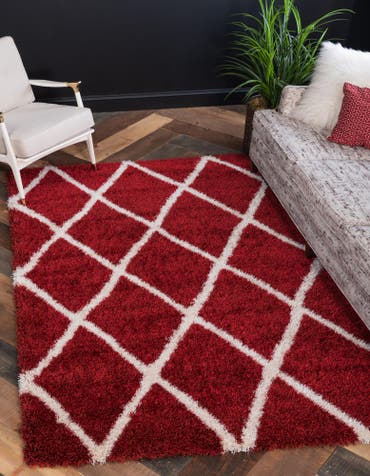  2' 2 x 3' Luxury Trellis Shag Rug