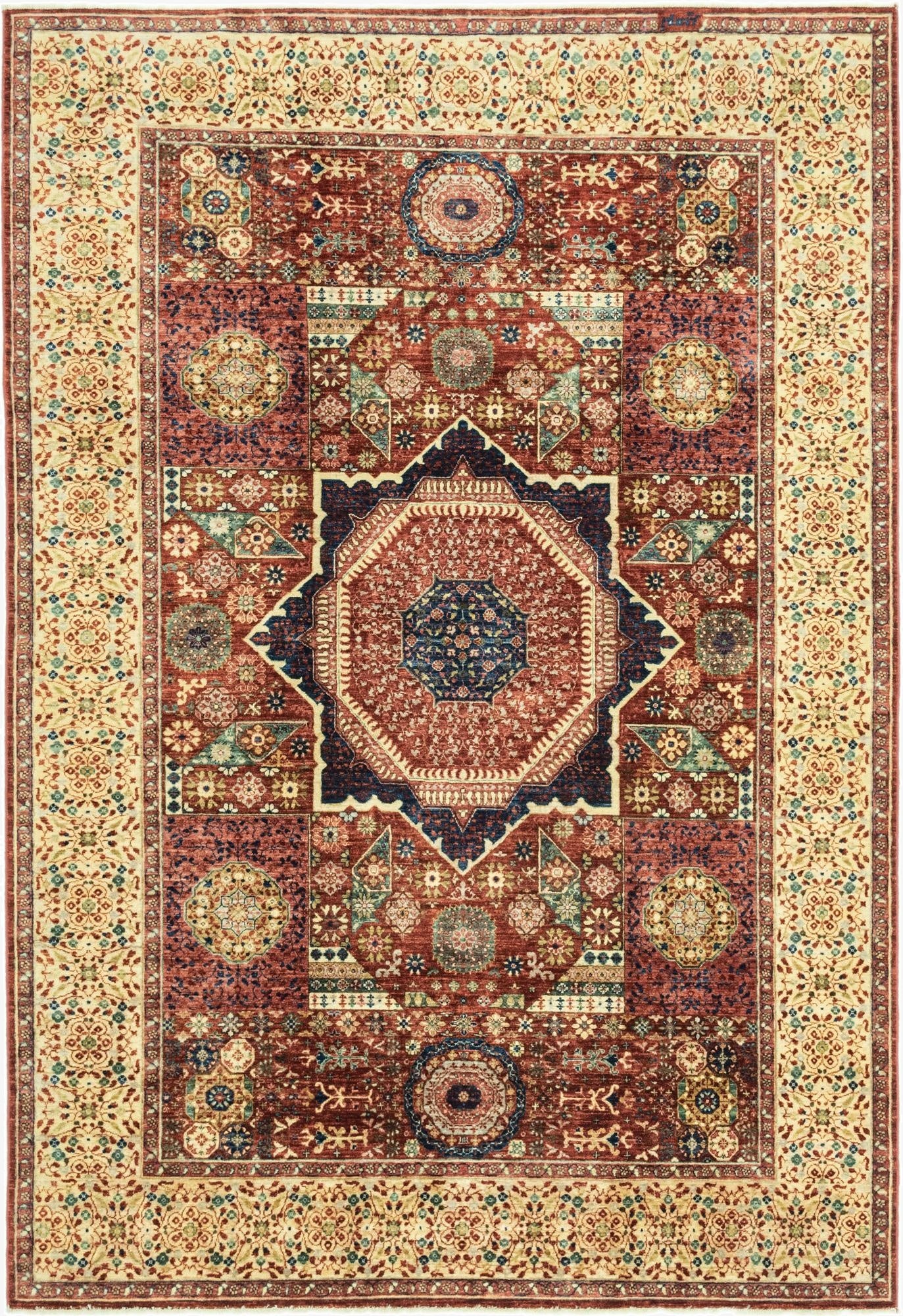  6' 8 x 9' 7  Hand Knotted Mamluk Ziegler Oriental Rug