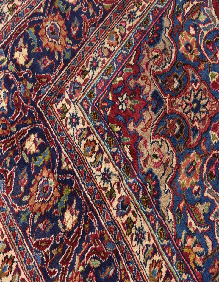 Detail image of  9' 6 x 12' 9  Hand Knotted Mashad Persian Wool Rug