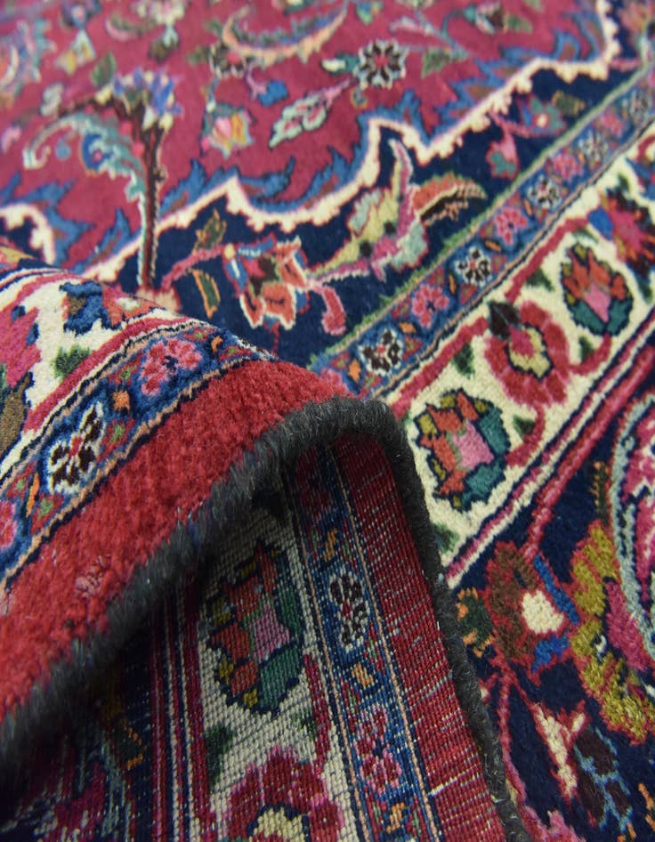 Detail image of  10' x 12' 6  Hand Knotted Mashad Persian Wool Rug