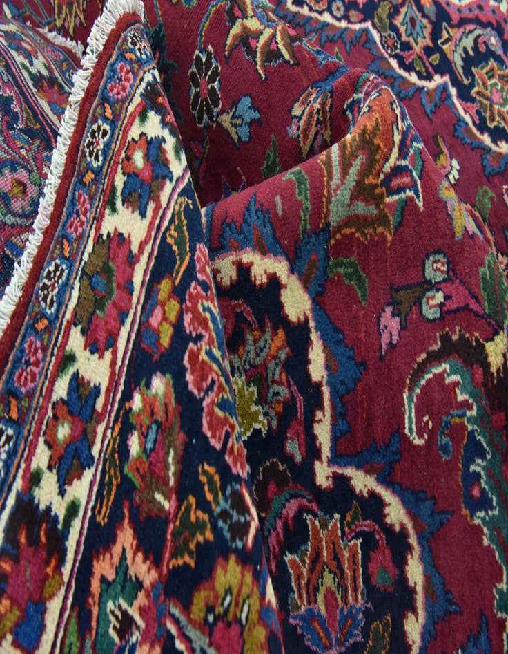Detail image of  10' x 12' 6  Hand Knotted Mashad Persian Wool Rug