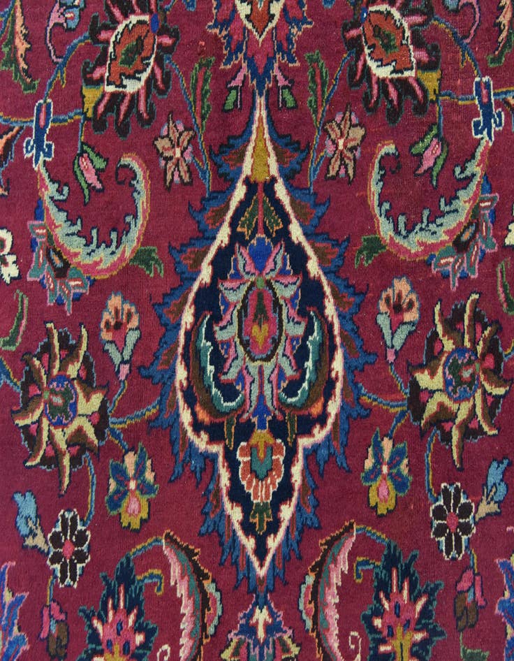 Detail image of  10' x 12' 6  Hand Knotted Mashad Persian Wool Rug