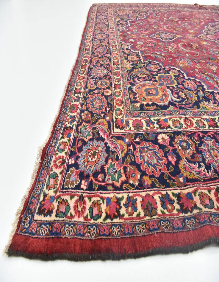 Detail image of  10' x 12' 6  Hand Knotted Mashad Persian Wool Rug