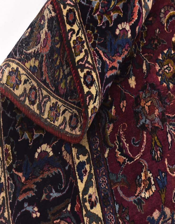 Detail image of  9' 8 x 12' 7  Hand Knotted Mashad Persian Wool Rug