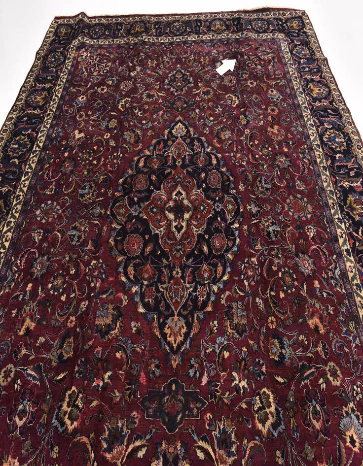 Detail image of  9' 8 x 12' 7  Hand Knotted Mashad Persian Wool Rug