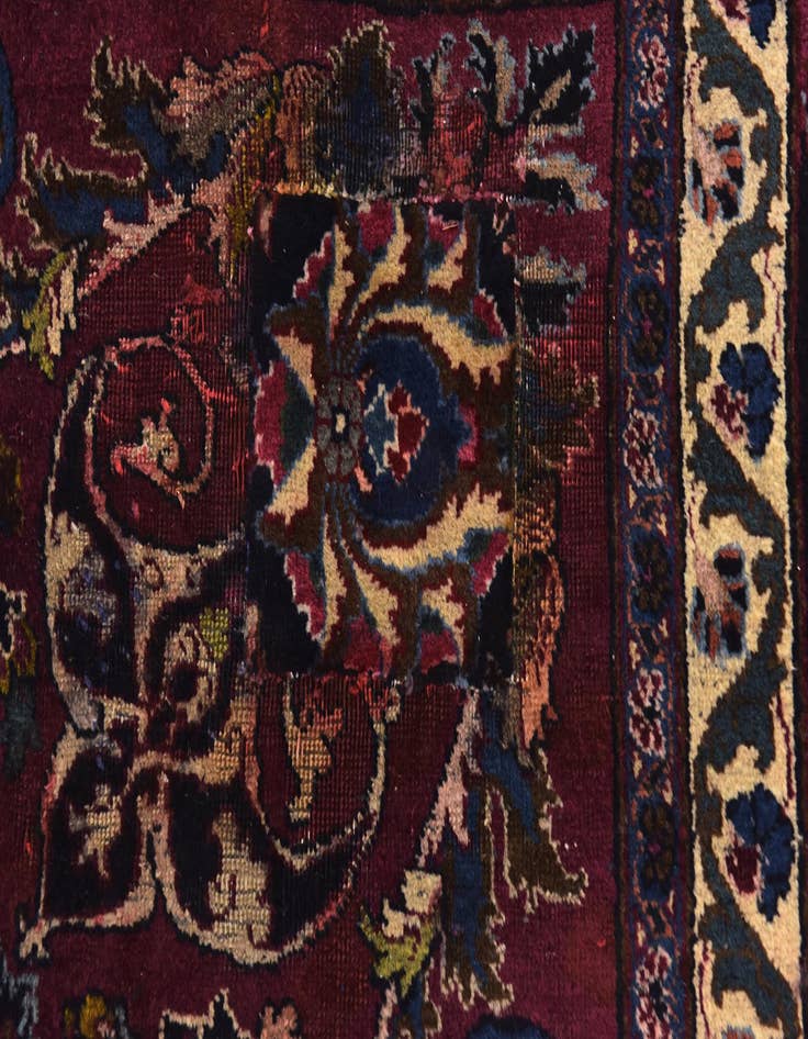 Detail image of  9' 8 x 12' 7  Hand Knotted Mashad Persian Wool Rug