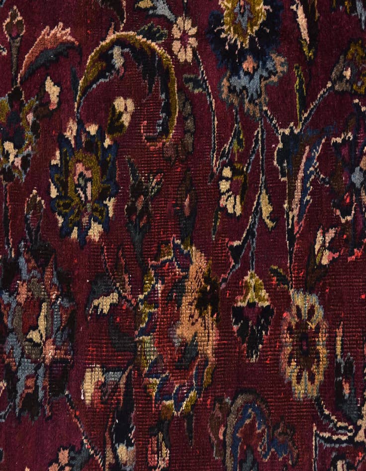 Detail image of  9' 8 x 12' 7  Hand Knotted Mashad Persian Wool Rug