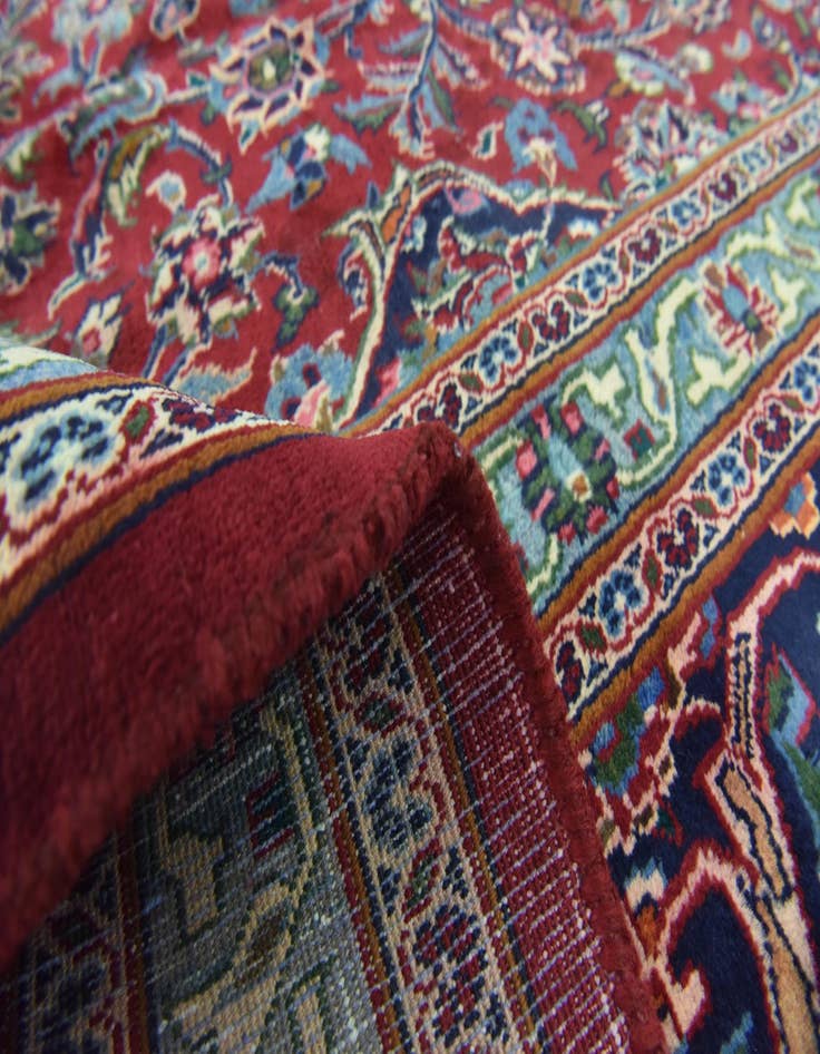 Detail image of  9' 7 x 12' 9  Hand Knotted Mashad Persian Wool Rug