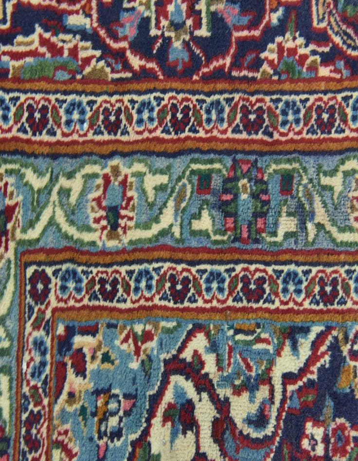 Detail image of  9' 7 x 12' 9  Hand Knotted Mashad Persian Wool Rug