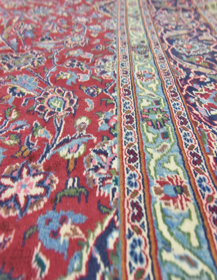 Detail image of  9' 7 x 12' 9  Hand Knotted Mashad Persian Wool Rug