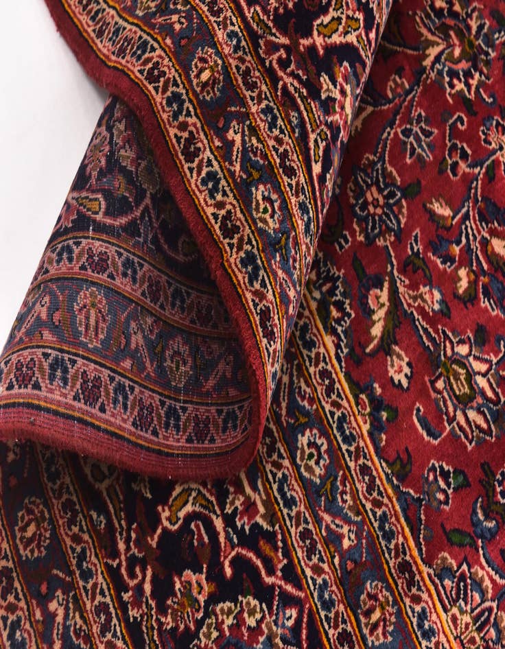 Detail image of 9' 9 x 13' Hand Knotted Mashad Persian Wool Rug