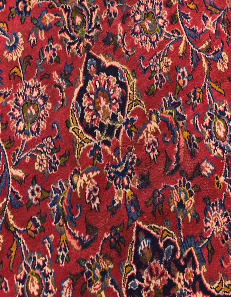 Detail image of 9' 9 x 13' Hand Knotted Mashad Persian Wool Rug