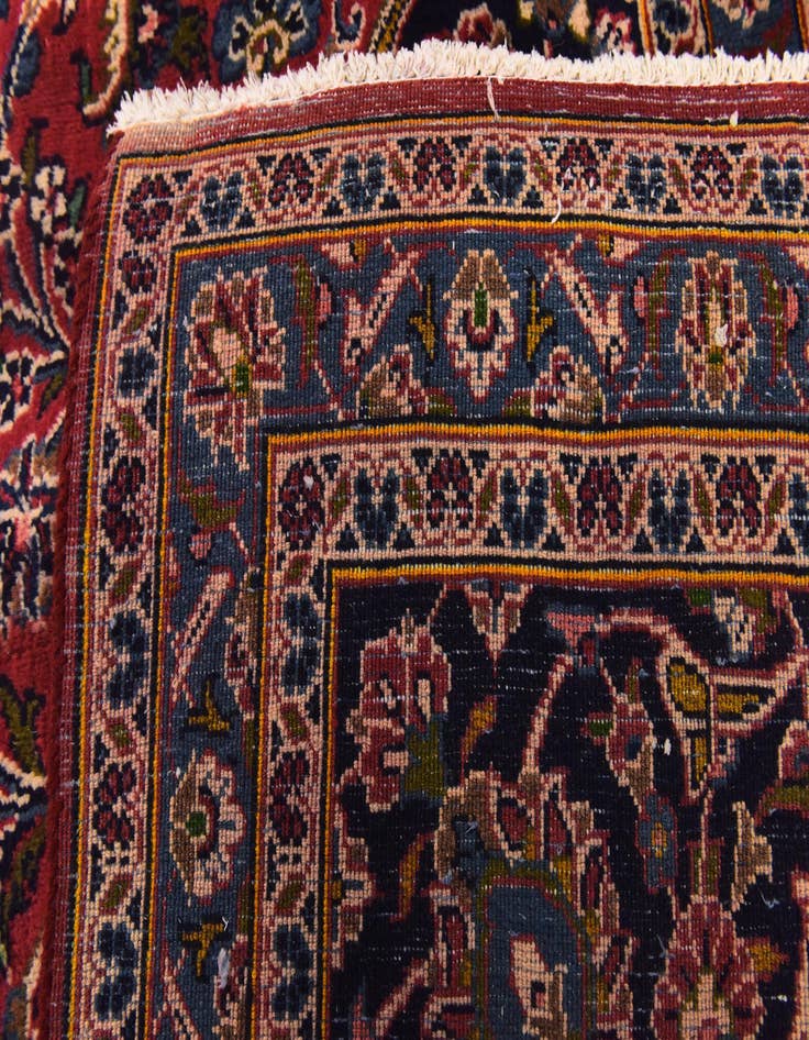 Detail image of 9' 9 x 13' Hand Knotted Mashad Persian Wool Rug