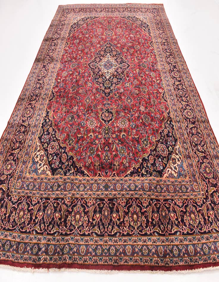 Detail image of 9' 9 x 13' Hand Knotted Mashad Persian Wool Rug