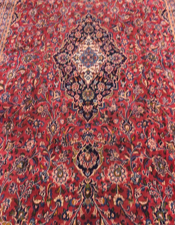 Detail image of 9' 9 x 13' Hand Knotted Mashad Persian Wool Rug
