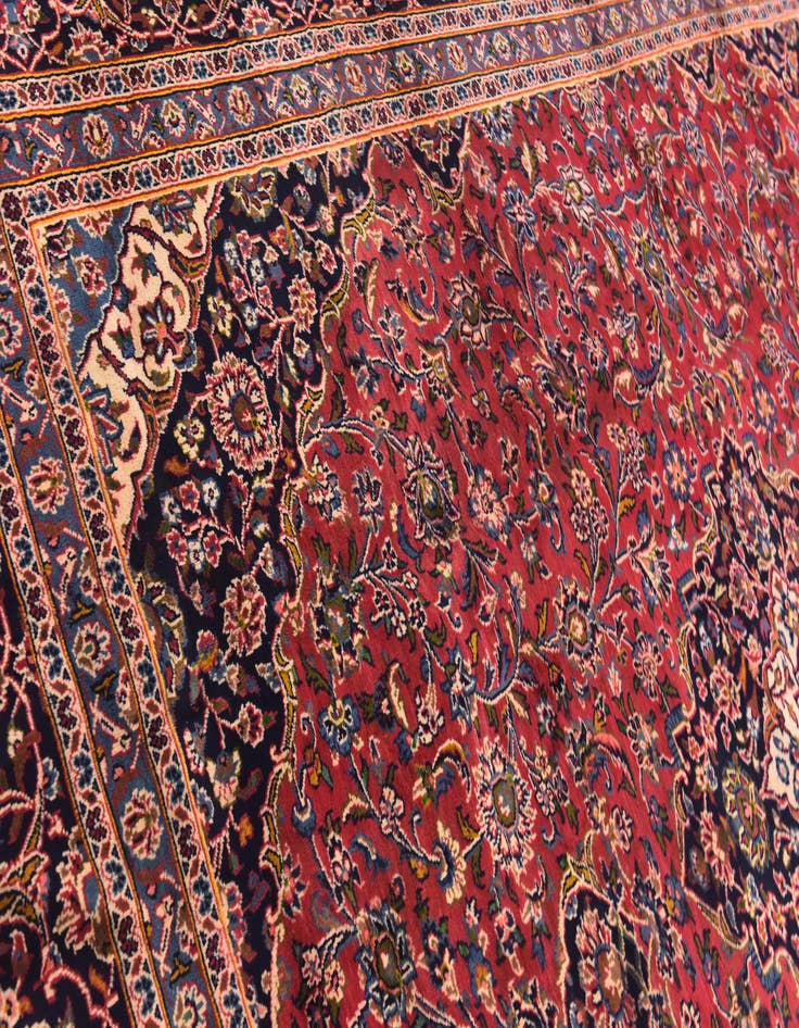 Detail image of 9' 9 x 13' Hand Knotted Mashad Persian Wool Rug