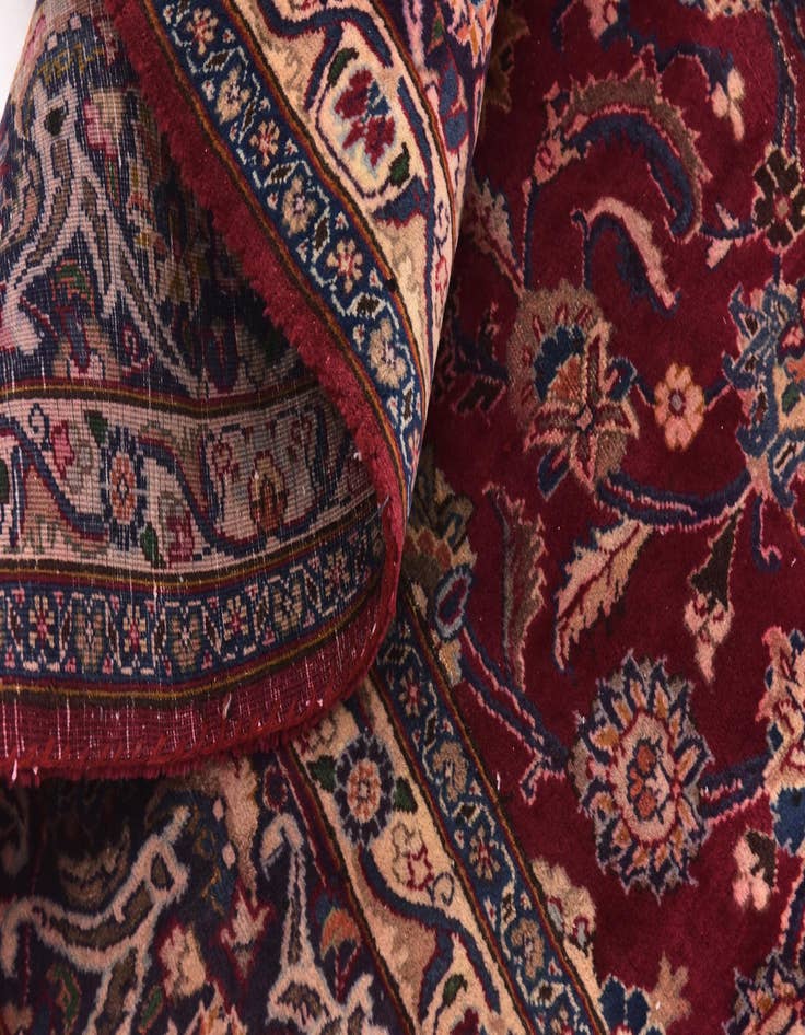 Detail image of 9' 9 x 12' 8 Hand Knotted Mashad Persian Wool Rug