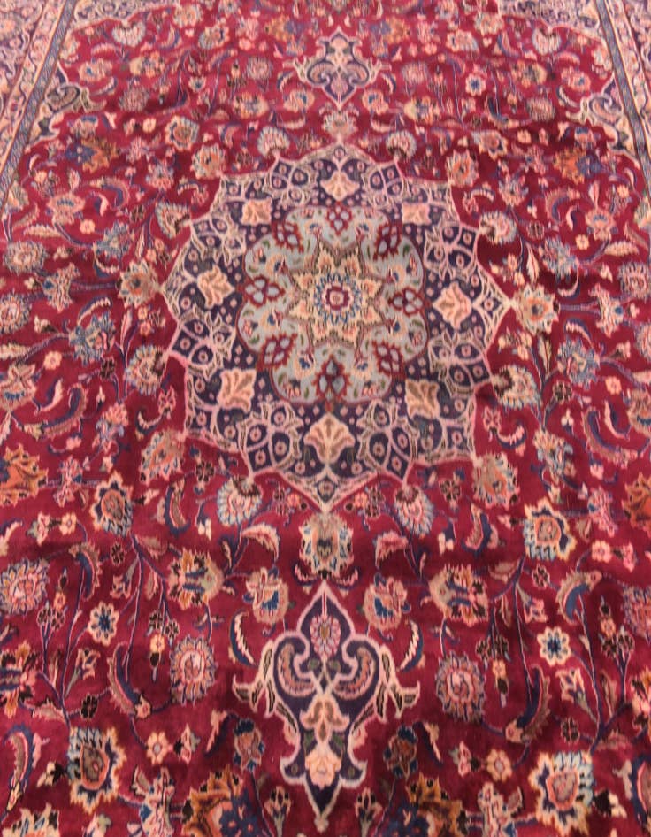Detail image of 9' 9 x 12' 8 Hand Knotted Mashad Persian Wool Rug