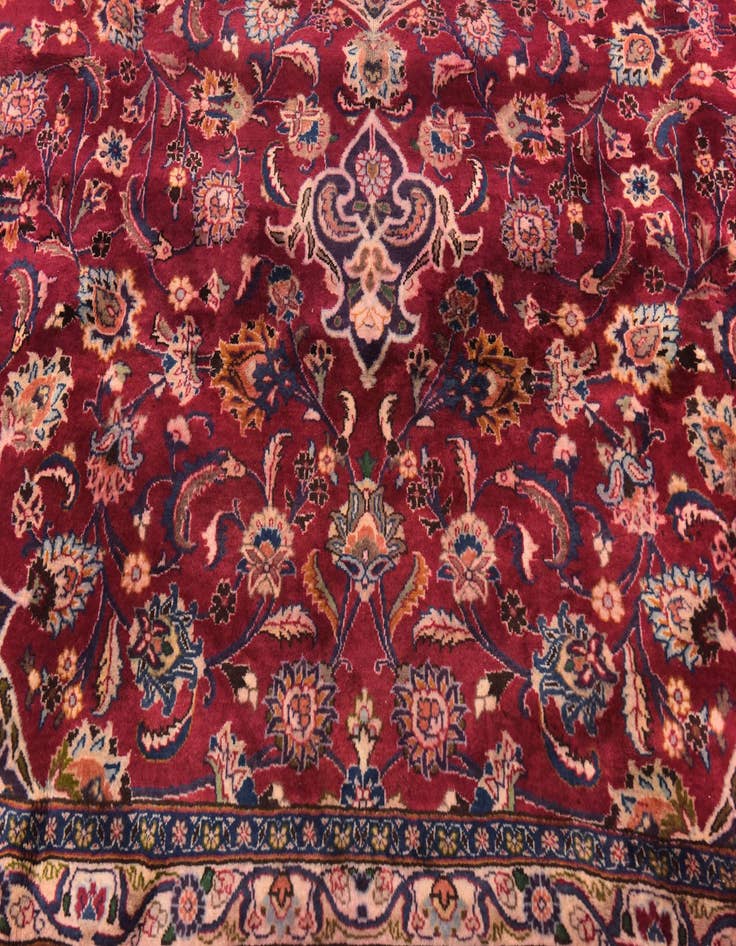 Detail image of 9' 9 x 12' 8 Hand Knotted Mashad Persian Wool Rug