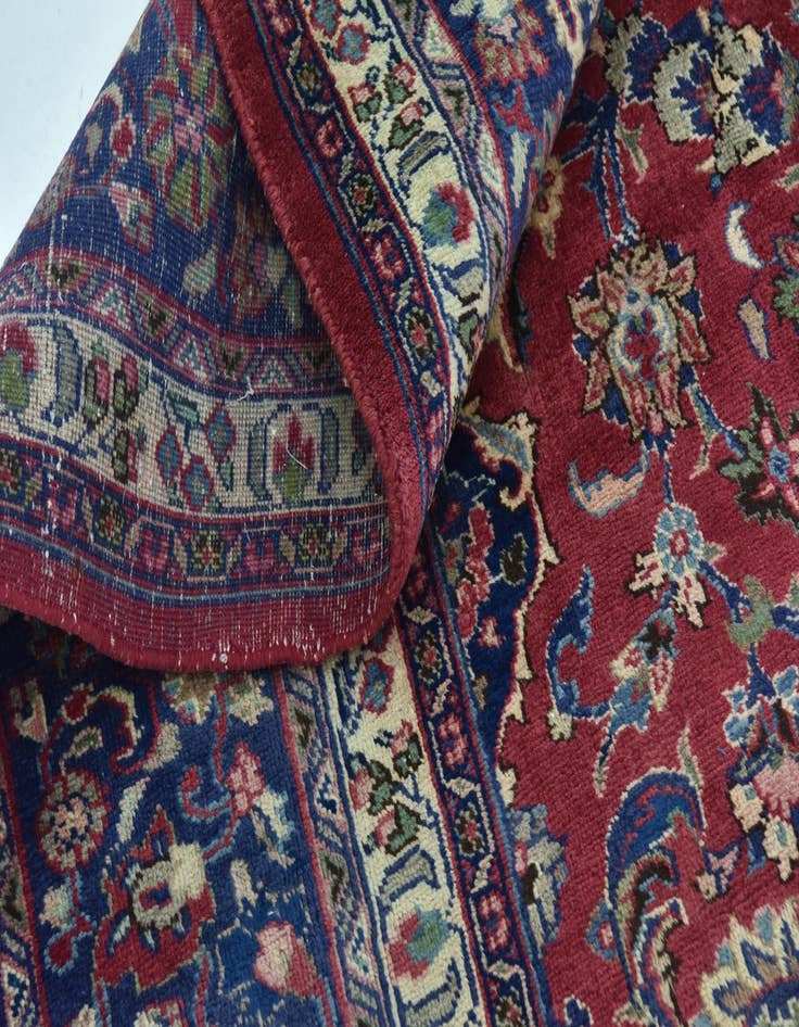 Detail image of  9' 9 x 12' 6  Hand Knotted Mashad Persian Wool Rug