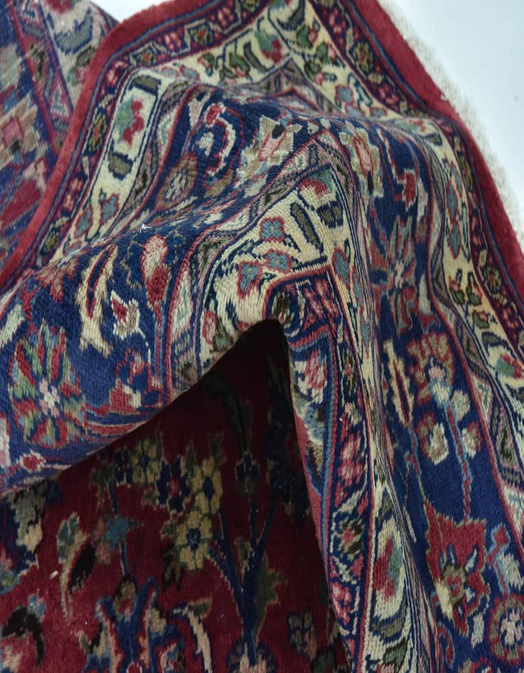 Detail image of  9' 9 x 12' 6  Hand Knotted Mashad Persian Wool Rug