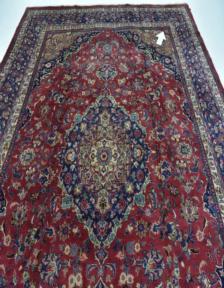 Detail image of  9' 9 x 12' 6  Hand Knotted Mashad Persian Wool Rug