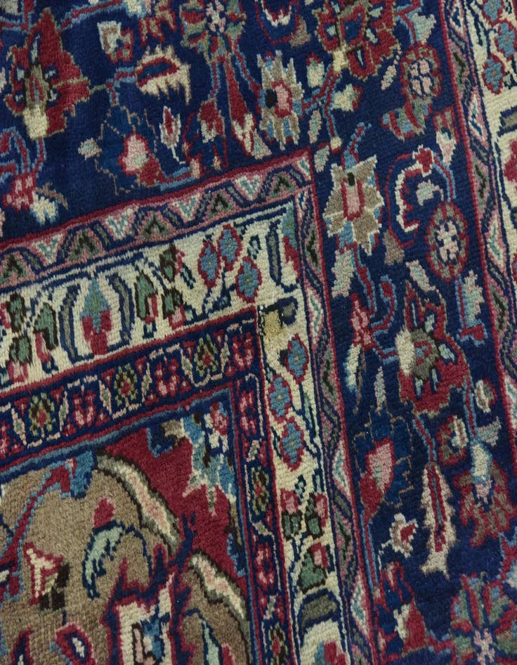 Detail image of  9' 9 x 12' 6  Hand Knotted Mashad Persian Wool Rug