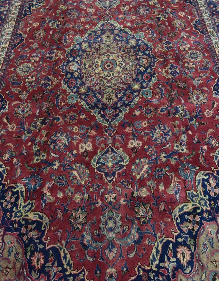 Detail image of  9' 9 x 12' 6  Hand Knotted Mashad Persian Wool Rug