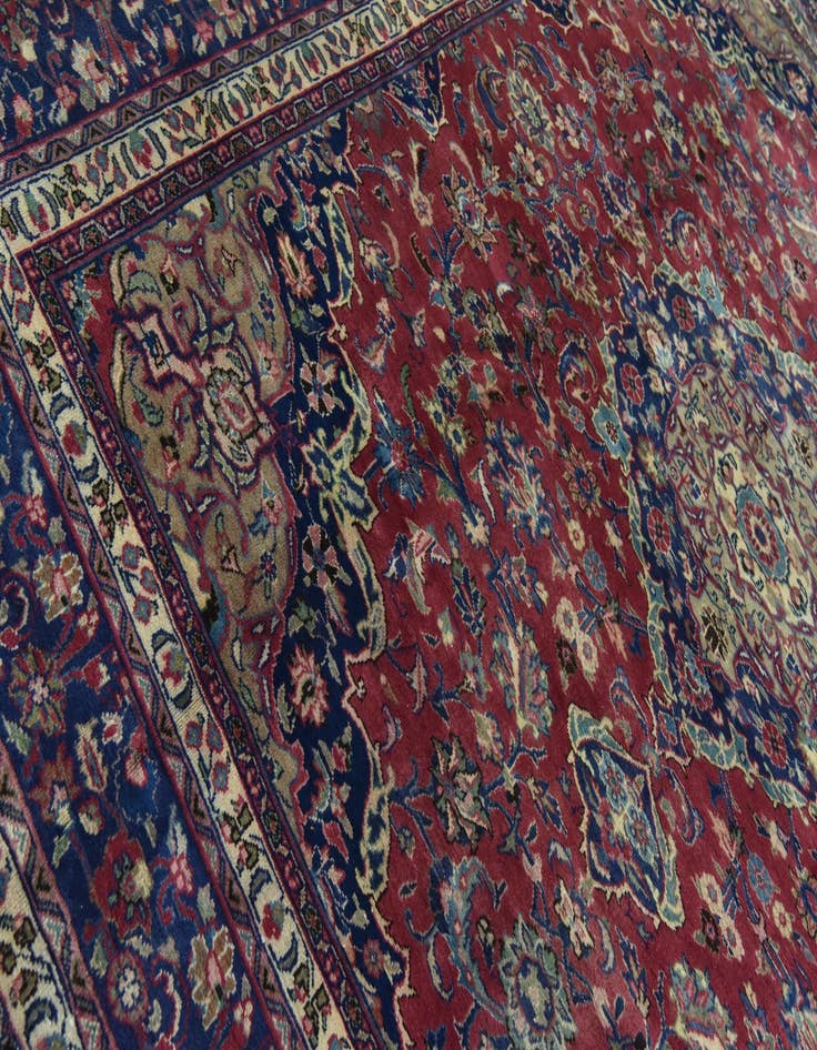 Detail image of  9' 9 x 12' 6  Hand Knotted Mashad Persian Wool Rug